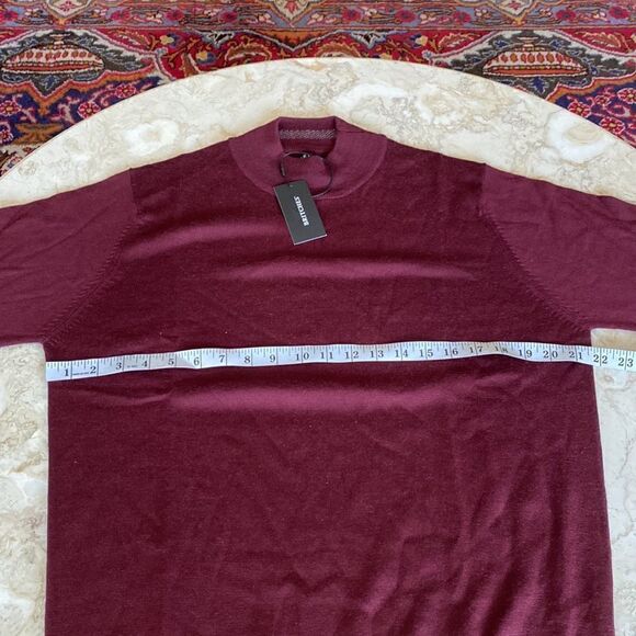 NWT Britches Merino Wool Blend Mock Turtleneck Burgundy - Picture 7 of 8